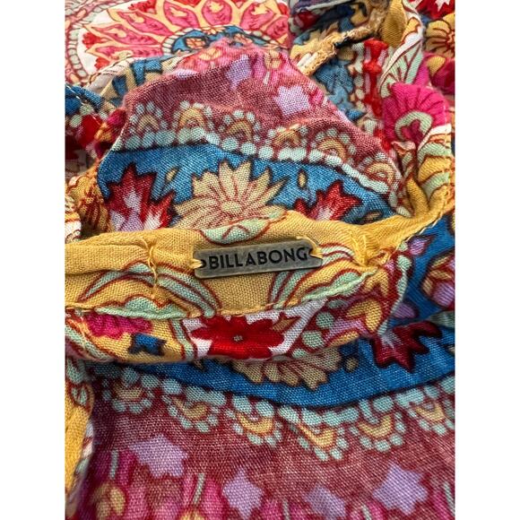 Billabong Cami Top Womens Medium 100% Rayon Halter‎ Bohemian Mandala Floral Pink - Picture 13 of 16